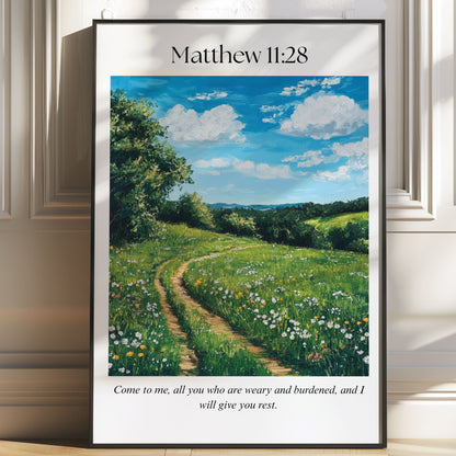Matthew 11:28 Bible Verse Art