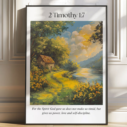 2 Timothy 1:7 Bible Verse Art