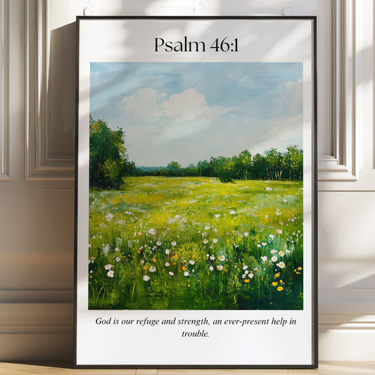 Psalm 46:1 Bible Verse Art