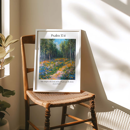 Psalm 37:4 Bible Verse Art