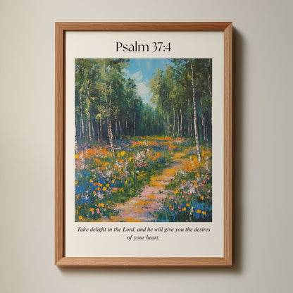 Psalm 37:4 Bible Verse Art