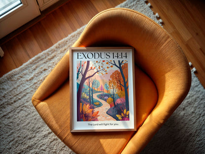Exodus 14:14 Bible Verse Art