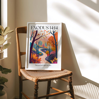 Exodus 14:14 Bible Verse Art