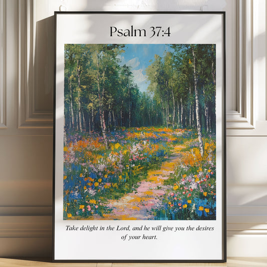 Psalm 37:4 Bible Verse Art